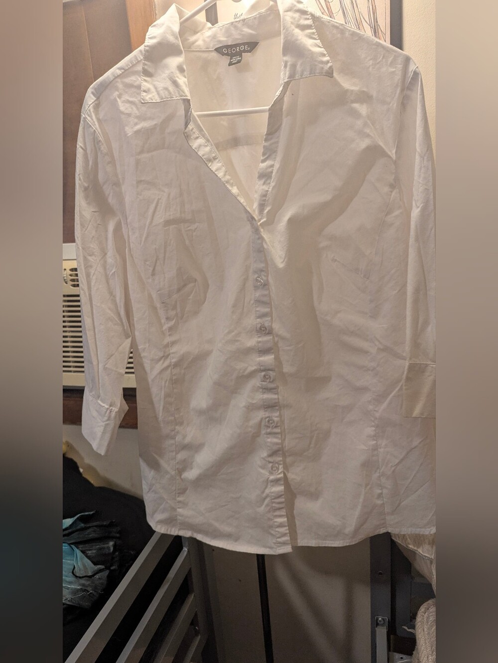 George White Collared Button Shirt